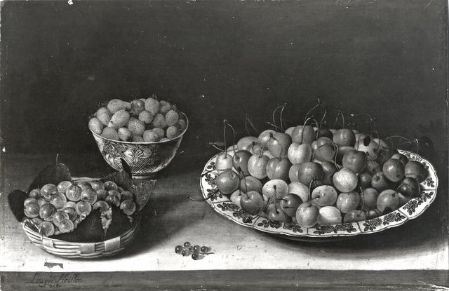 Sotheby's — Moillon Louise - sec. XVII - Natura morta con piatto di ciliegie, coppa di fragole e cesto di uvaspina — insieme
